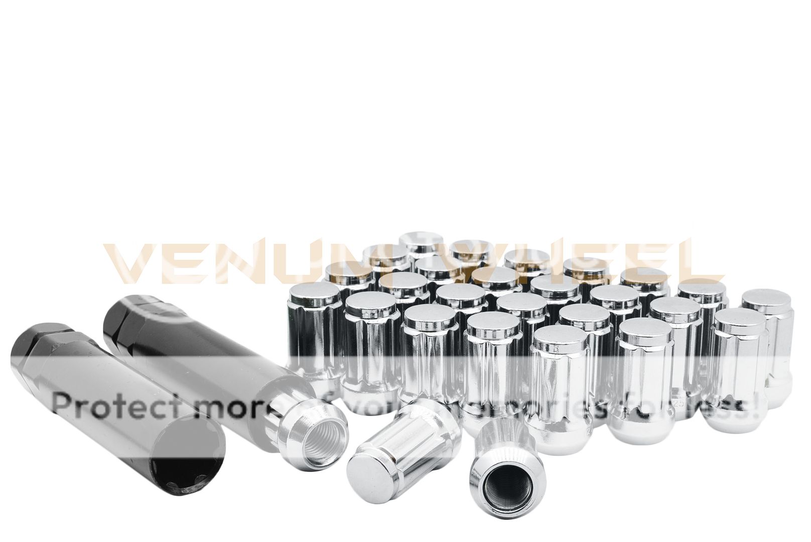 12x1.5 Chrome Spline Tuner Lug Nuts 20pc + Keys Fits 20132018 Cadillac
